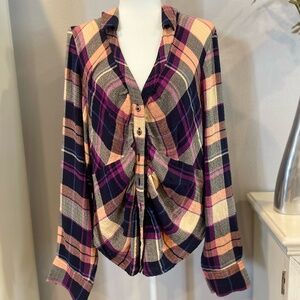 The Keaton Ruched Collared Blouse by Pilcro